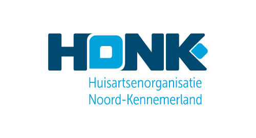 Het logo van HONK Huisartsenorganisatie Noord-Kennemerland